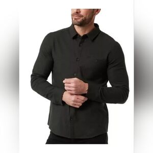 32 Degrees Heat Men's Long Sleeve Lightweight Button Up Shirt Size XL Dark Green